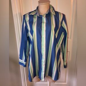 3/$40 Chaps Blue Striped Shirt
